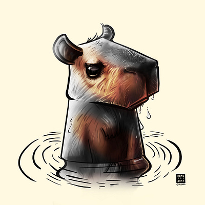 Chiguire capybara character design chiguire digital art digital painting endagered especies illustration segrons