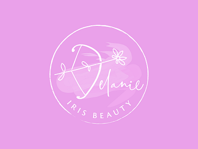 Delanie Iris Beauty arrow beauty bow flower iris logo nails pink salon texture watermark