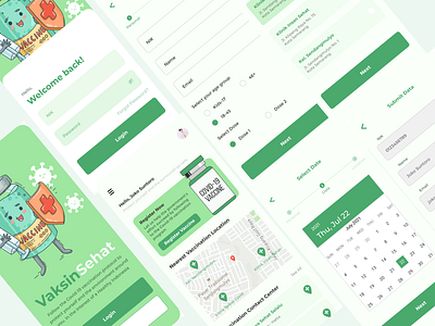 UI/UX Design: VaksinSehat Mobile Application covid 19 design thinking health mobile mobileapp mobiledesign ui ui design ux ux design ux research vaccine