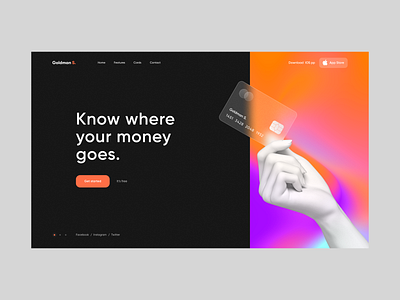 Goldman S - home page bank card clean dark finance fintech home page home page design landing page online banking product design product page ui ux web web design web page website