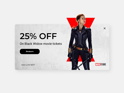 Daily UI 61 | Redeem Coupon black widow coupon daily 100 challenge daily ui daily ui 061 dailyui dailyui061 dailyuichallenge discount marvel redeem coupon ui