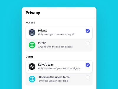 🔒 or 🌐 ? choice glide glideapps nocode privacy ui