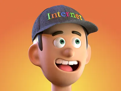 Portrait of an Internet Dad 3d 3d modeling 3dart ballcap c4d cap cartoony character hat head illustration octane pixar