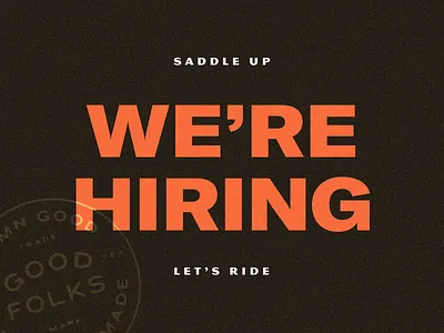 We're Hiring! career contractor design freelance growing hiring job lead leadership news position update