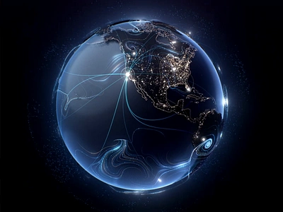 Milkinside website globe 3d agency blue branding c4d design energy global globe illustration landing lights locations map milkinside night pin studio team website