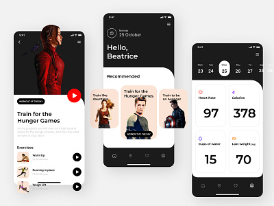 Daily UI 62 | Workout of the Day avengers daily 100 challenge daily ui daily ui 062 dailyui dailyui062 dailyuichallenge divergent hunger games train trainning ui workout workout of the day
