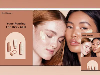 Dewii Skincare Campaign beauty design portfoliowork selfpractice skincare ui web design website