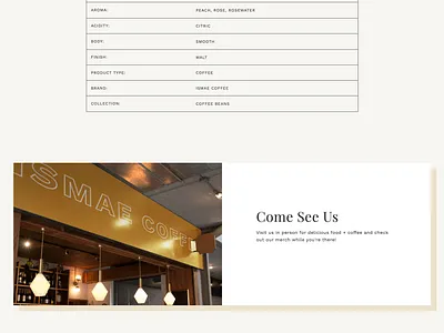 Product Page — Shopify Theme Design cafe website coffee ecommerce logo pdp product page shopify shopify theme template design theme design ui user experience user interface ux website design