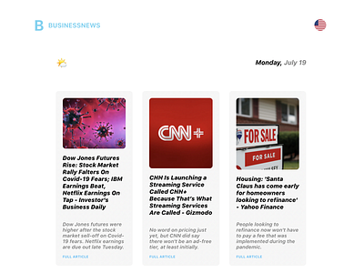BusinessNews - top headlines for the world of business desigm logo ui ux web website