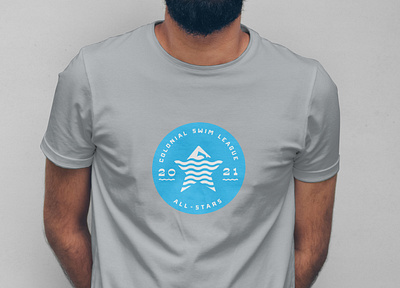 Swim Club T-Shirt 2 blue illustration star swim swimming team tshirt water waves