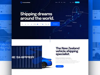The Shipper branding design gif logo map ship ui website