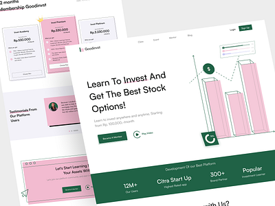 Goodinvst - Investment Course Landing Page card course finance fintech funding growth investing investment investment app landing page learning online learning platform pricing teaching trade tutor web webdesign website