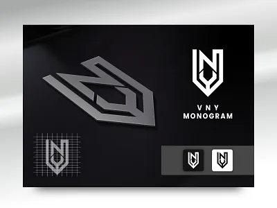 Monogram Logo V N Y adventure brand branding gym identity initial logo masculine memorable modern monogram personal simple sport visual