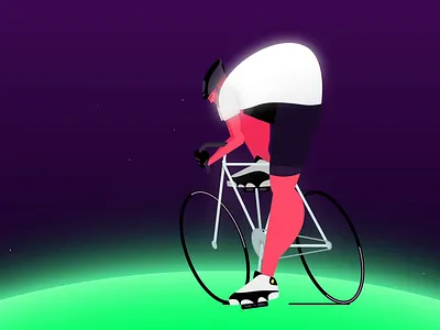 Tour de freelance 2021 animation character design cycle cycling illustration loop motion design vector illustration