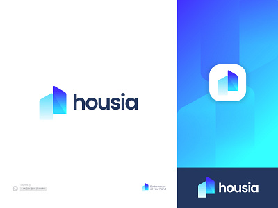 Real estate Branding - house logo - home for sale - housia abstract mark ahmed rumon app icon branding building creative design agency design design identity gradient home for sale house logo logo design modern home logo modern logo property real estate real estate branding rumzzline vector