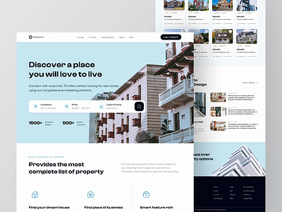Olinarom - Property Landing Page Website 🔥 animation apartement architecture building business home home page landing page properties property property management real estate real estate agency real estate website realtor residence ui ux web design website