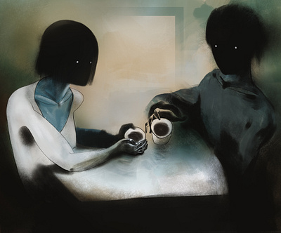 Couple with drinking coffee book illustration drawing illustration illustration art illustrations illustrator