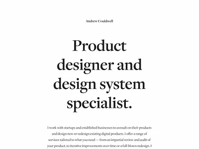 Simple product designer portfolio website clean copywriting css animation minimal portfolio portfolio site portfolio website scroll simple web animation web design web development website