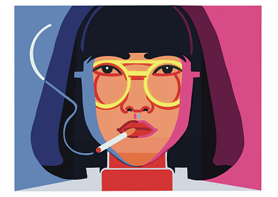 Smoking Hot Lady animation artist branding design female glasses graphic design illustration illustrations illustrator logo mandala ui