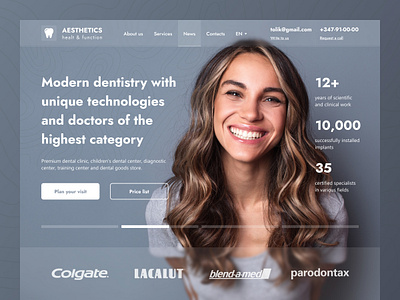 Medical Dental Web App Website app clinic concept dental doctor health hospital inspi inspiration landing medical medical care medicine minimal stomatology tooth treatment ui ux website