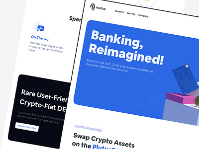 🏦 Plutus Bank | Bank On Crypto Landing Page Design 3d illustration bank banking binance bitcoin btc coinbase coinmarketcap crypto cryptocurrency eth finance fintech landing page master card n26 okex paypal starling bank visa