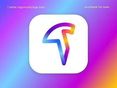 T letter logo mark and app icon modern design app app icon brand identity colors connection creative design exploration flat gradient logo logo modern symbol t t letter t logo t modern logo trend x t v