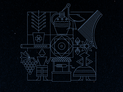 Symbols of Moldova art design draw flat geometric graphic illustration linework logo minimal moldova monoline monolinear symbol vector