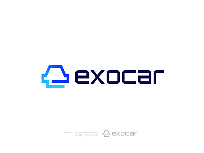 exocar logo agency ai auto automotive booking car logo logo design logo desinger minimalist modern motors online online service rental service ubar vehicles