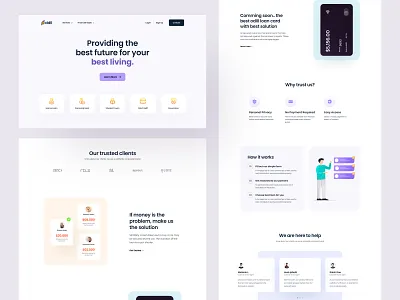 Oddil-Loan Landing Page agency branding free ui resource investment landing page resource loan loan landingpage loan website minimal modern soft color trend ui resource uihut web web ui website