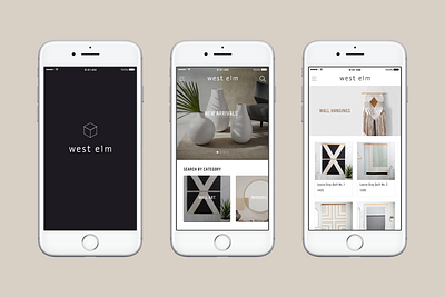 West Elm – AR Concept art direction augmented reality mobile app ui