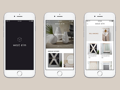 West Elm – AR Concept art direction augmented reality mobile app ui