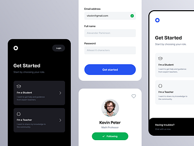 EdTech Components components dark mode edtech form minimal mobile signup ui ux