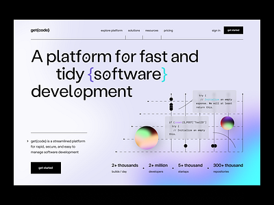 getcode: landing page branding development hero page landing page landingpage software visual identity web web site webpage