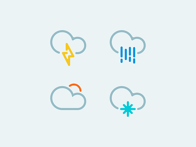 Dribbble Design Rebound: Weather Icons cloud cloudy cold icon set icons illustration lightning rain rainstrom rainy storm sun sunny thunder thunderstorm ui vector weather weather icons winter