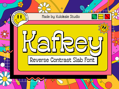 Kafkey Display Slab Serif Font 90s font best font collection branding decorative font display font font graphic design hippie lettering logo pop art popular font retro reverse contrast serif font slab font slab serif typeface vaporwave vintage font