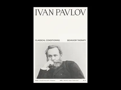 Psychologists of 20th c. flyer ivan pavlov poster print psychologists typography