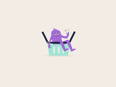 Shopping Basket basket characters empty flat illustration minimal shopbasket shopping ui vector