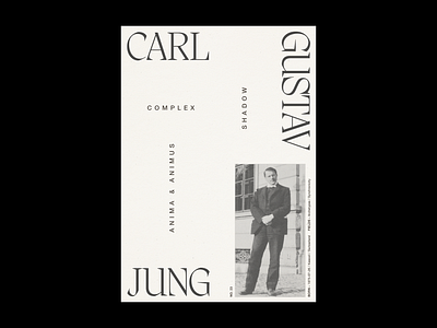 Psychologists of 20th c. carl jung flyer poster print psychologist typography