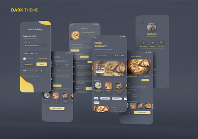 Food Delivery App Dark UI app app case study app design app ui case study dark theme dark ui design design inspiration ui ui inspiration uiux uix ux