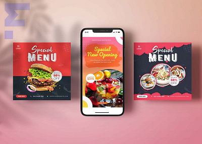 Instagram Menu Banner Mockup 2020 2021 banner best branding design free graphic design illustration instagram latest logo mockup motion graphics photoshop premium psd social square ui