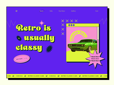 Classic Retro Car Web Header UI UX Design auto motive automotive design car car landing car ui design classic ui design minimal mopar mucle car retro retro car retro ui retro ui ux ui ui design uidesign web design web header