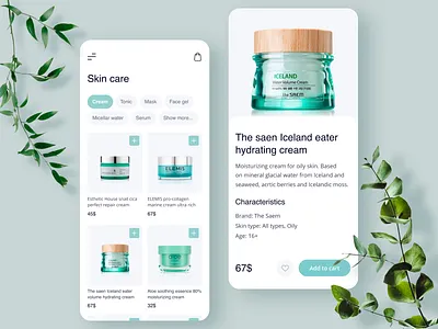 Beauty store concept account branding button catalog clean cosmetics cream design ecommerce filter illustration logo online shop online store price product product card ui ux
