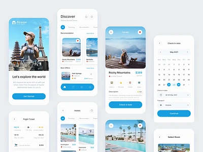 Traveling Alcazar - Mobile App adventure app booking design flight graphic design holiday hotel ilustration logo mobile summer tourism travel travel agency trip typography ui ui ux vacation