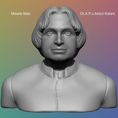 Abdul Kalam - Bust Design 3d 3dprinting ancient art artistic blender character design design history miniature sculpting zbrush