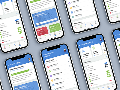 Azures | Task Management App Template - Bootstrap 5 app design app template application template decoration design footer menu design ios management app mobile mobile app template mobile site design mobile site template pwa task task list task management app task project tasks design ui ux