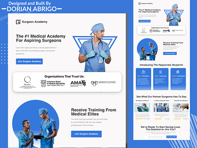 Surgeon Academy Web Design | Clickfunnels & Webflow branding clean concept design ecommerce graphic design landing page design modern photoshop simple symbol texture type typography ui uiux ux web web design website