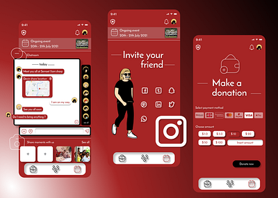 Community Services Application Features app chatroom design donation share ui ux volunteer