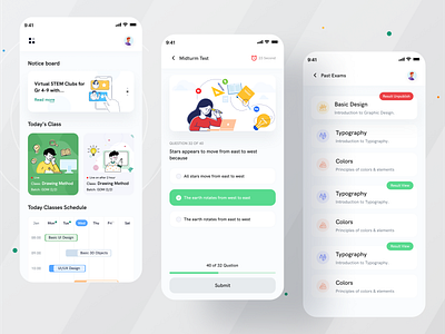 Online Education App I Ofspace app ui application class design education education app edutech exam exam app ios app learn learning app learning platform mobile mobile app online education student study ui ux