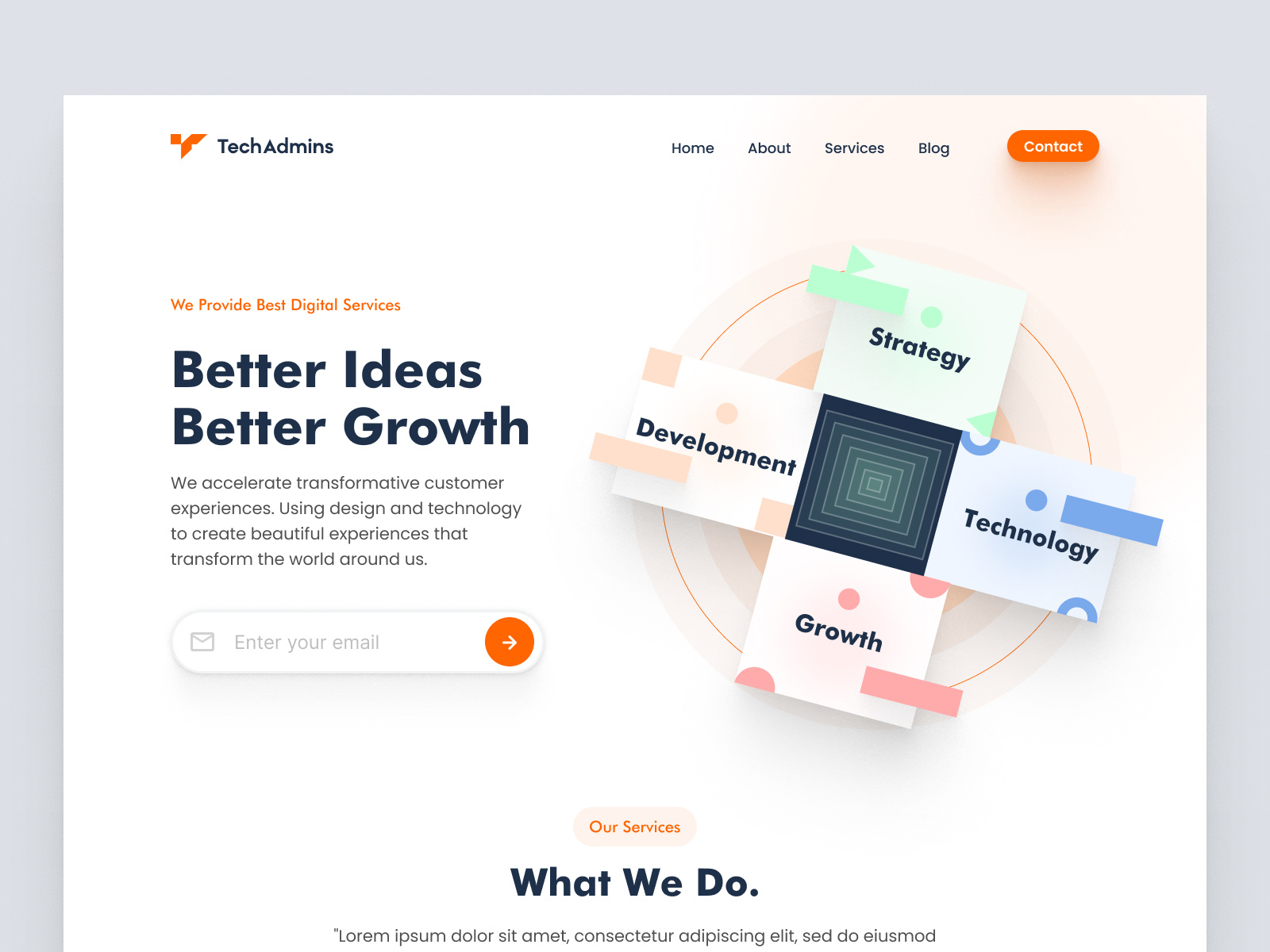 TechAdmins_WebUI agency agency website branding case study clean website design agency feature header hero landing page menu minimal modern product design ui ui ux user experience ux web ui website