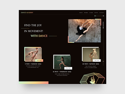 Dance Academy Website app dance dance academy dance web dark mode dark ui landing page trends trendy trendy design ui ui design ui web ui website ux web web design webdesign website website design